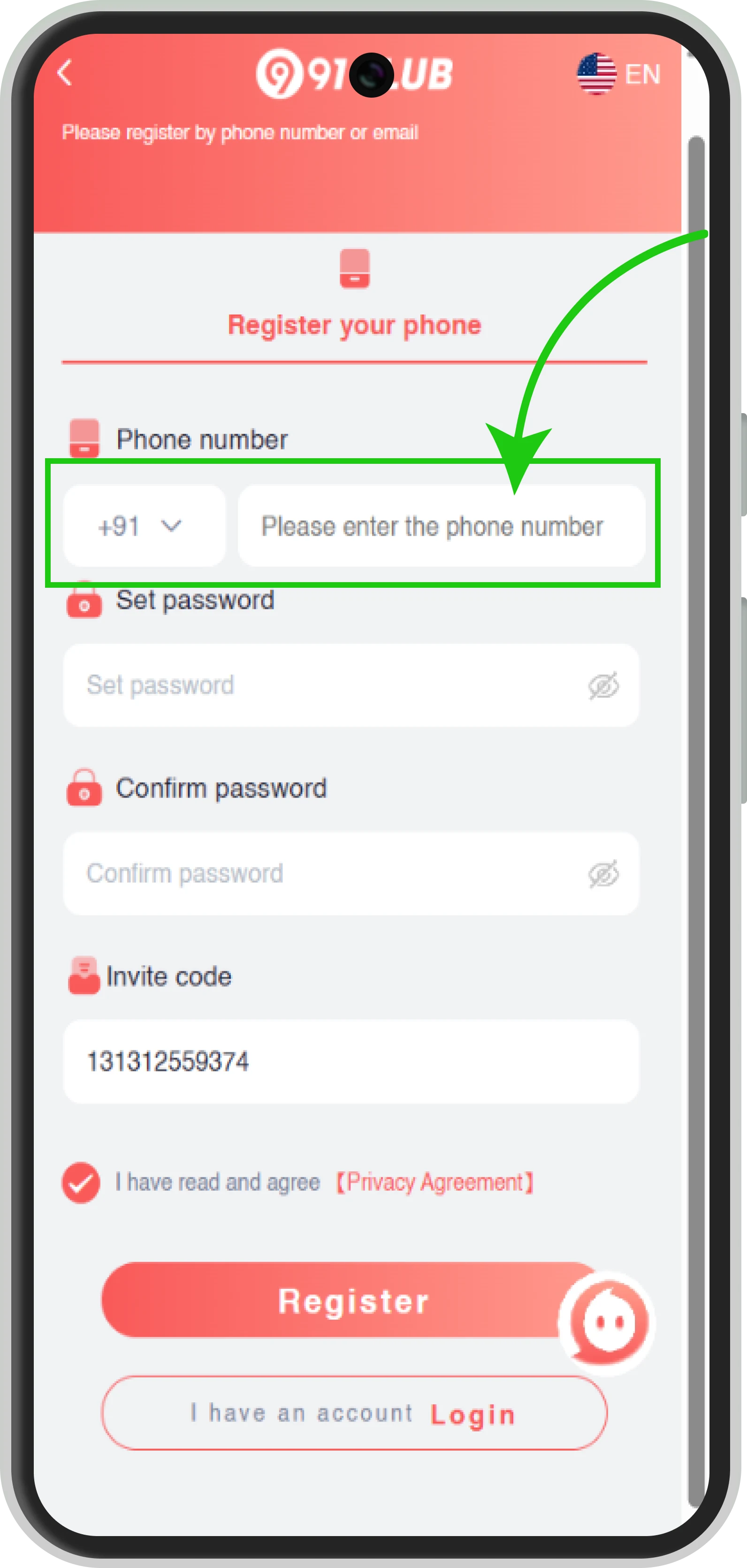 Enter your valid mobile number